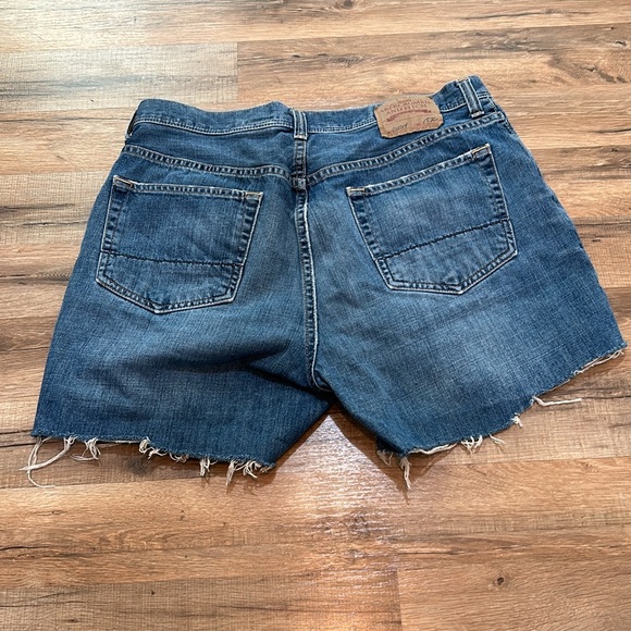 AMBERCROBI MENS 5-POCKETS BAGGY VINTAGE SHORT JEANS BLUE Sz W36 - Picture 2 of 14